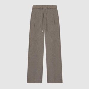 B.Sure Light Brown Straight Casual Wide-Leg Pants